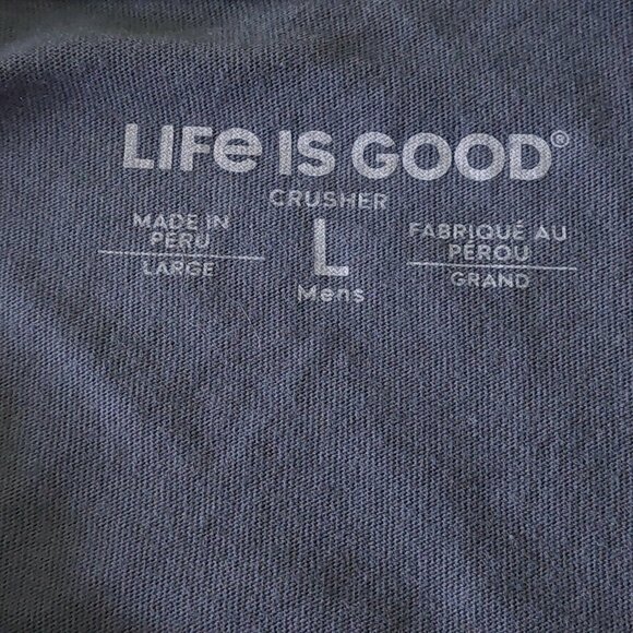 Life Is Good Dark Blue "Shell Yeah" Turtle Crusher Tee Men's Size L - Picture 7 of 10